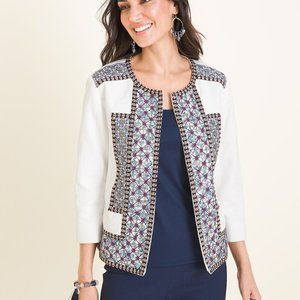 Chicos Beaded And Embellished Blazer
